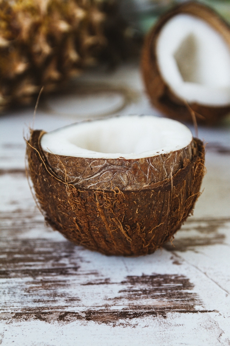 Coconut split open coconut oil benefits